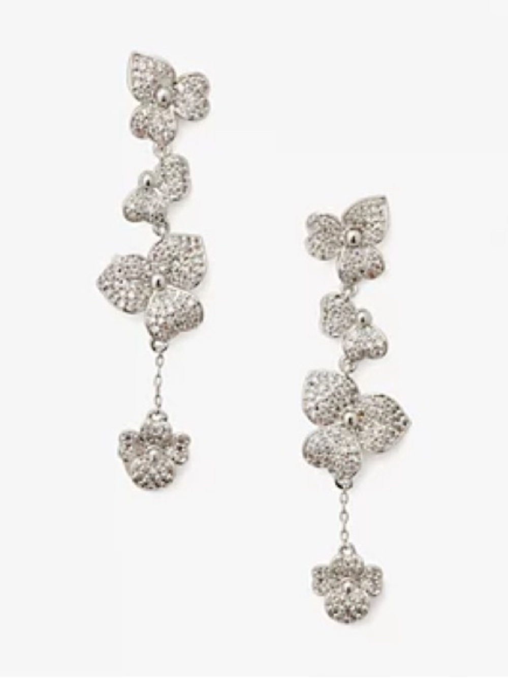 Kate Spade precious pansy statement linear earrings